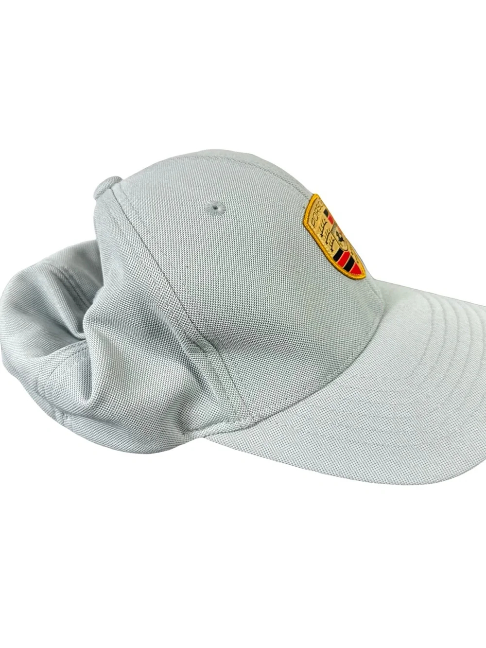 Genuine Porsche Porsche Grey Flexfit Ball Cap Trucker Hat Crest Patch On Front